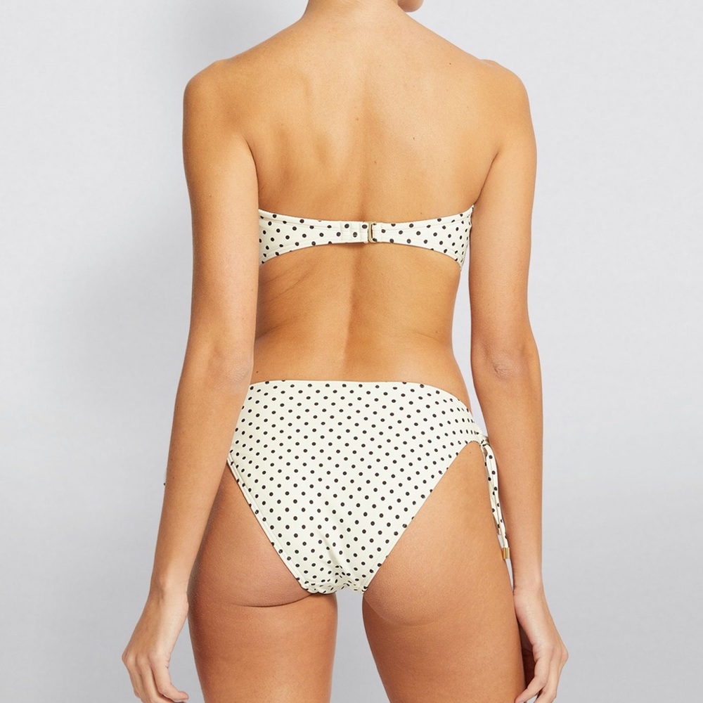 Peony Biscotti Tie Bikini Bandeau Top - Picture 2 of 7